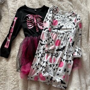 Girls Halloween Skeleton and Ghost Dresses 6/7
